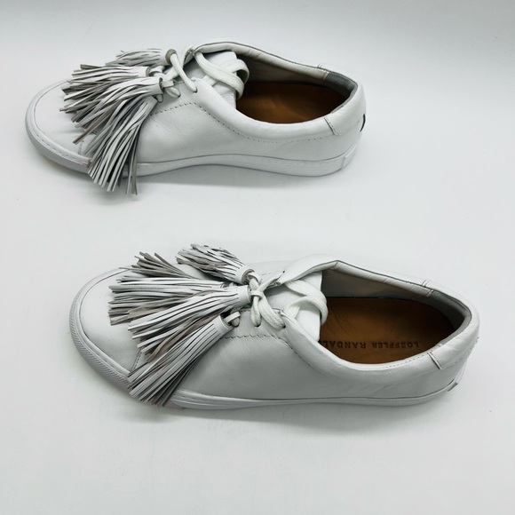 LOEFFLER RANDALL WOMEN’S WHITE LEATHER LACE UP SNEAKERS SIZE 7.5 NWOT - Picture 3 of 11